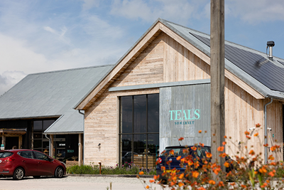 Wooden building exterior for Teals Somerset.