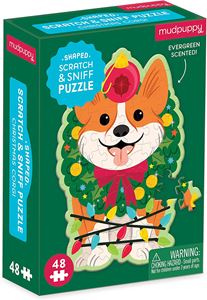 SCRATCH AND SNIFF JIGSAW PUZZLE: CHRISTMAS CORGI (PINE)