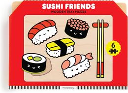 SUSHI FRIENDS WOODEN TRAY PUZZLE (6 SHAPED PIECES)