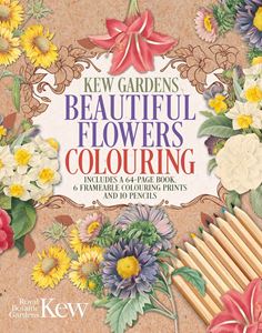 KEW GARDENS BEAUTIFUL FLOWERS COLOURING KIT (PB)