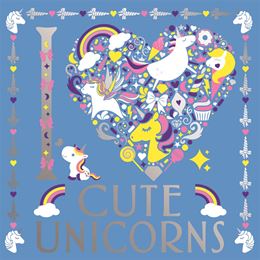 I HEART CUTE UNICORNS COLOURING