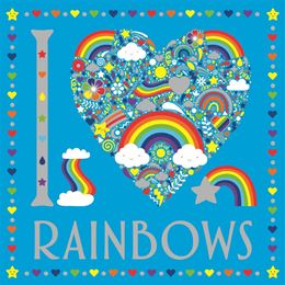 I HEART RAINBOWS COLOURING