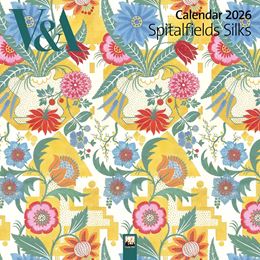 V&A SPITALFIELDS SILKS 2026 WALL CALENDAR  (FLAME TREE)