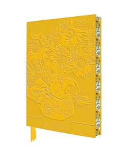 VINCENT VAN GOGH SUNFLOWERS 2026 VEGAN LEATHER DIARY (FLAME)