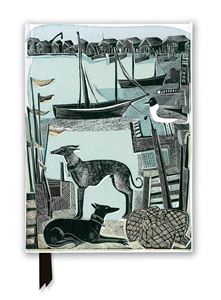 ANGELA HARDING HARBOUR WHIPPETS FOILED RULED A5 JOURNAL (HB)