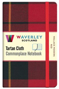 TARTAN CLOTH NOTEBOOK POCKET: WALLACE MODERN RED