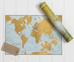 TRAVEL SCRATCH THE WORLD MAP PRINT 