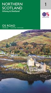 OS ROAD MAP 1: NORTHERN SCOTLAND ORKNEY AND SHETLAND