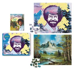 BOB ROSS DOUBLE SIDED 500 PIECE JIGSAW PUZZLE (WITH BOOK)