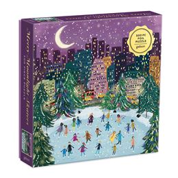 MERRY MOONLIGHT SKATERS FOIL JIGSAW PUZZLE (GALISON)