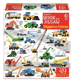 USBORNE BOOK AND JIGSAW: DIGGERS AND CRANES