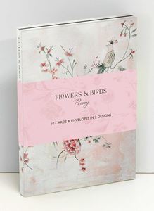 FLOWERS AND BIRDS PEONY WALLET NOTECARDS